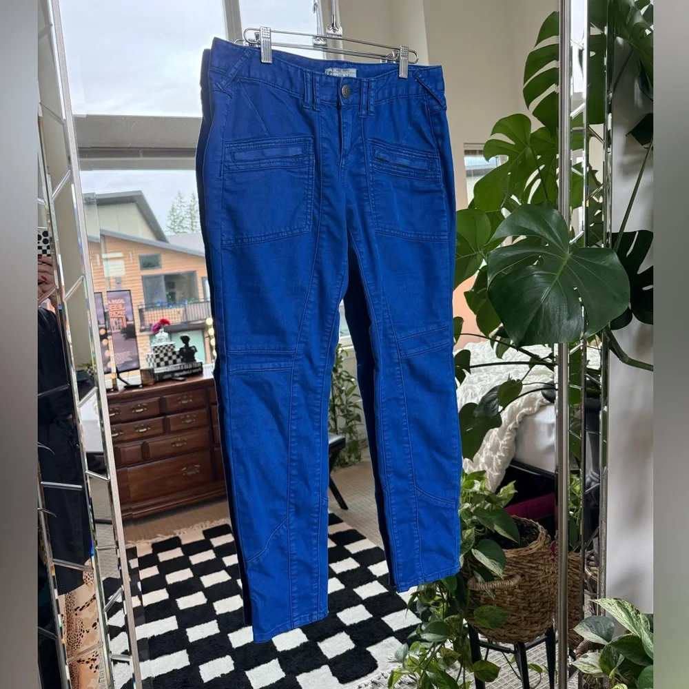 5/$25 | Free People Bright Royal Blue Utility Pants - Picture 2 of 5